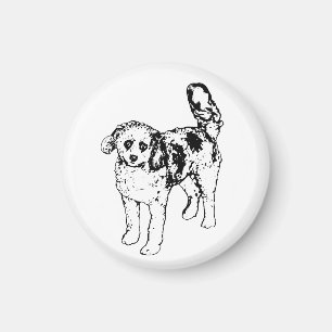 Modern Lines Hold Cheerful Holiday Pet Spirit Magnet