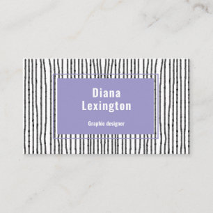 Modern Lines Lavender Black Business Card
