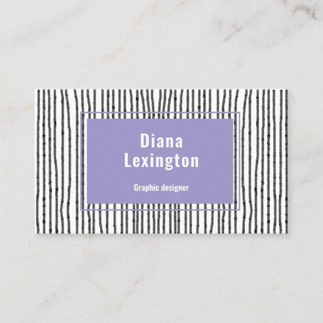  Modern Lines Lavender Black Business Card (Front)