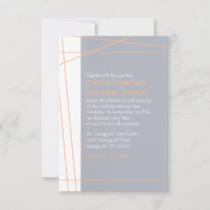 Modern Lines Peach - 3x5 Wedding Invitation