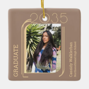 Modern Lines Photo Graduation Ceramic Ornament