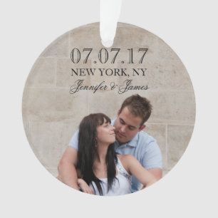 MODERN LINES PHOTO SAVE THE DATE ORNAMENT