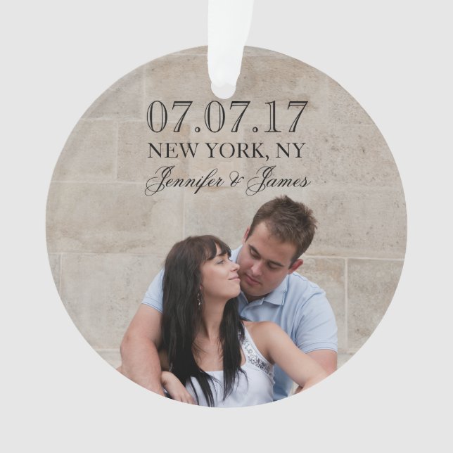 MODERN LINES | PHOTO SAVE THE DATE ORNAMENT (Front)