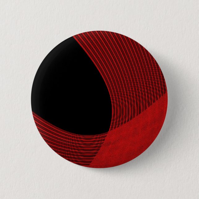 Modern Lines Red and Black 6 Cm Round Badge (Front)