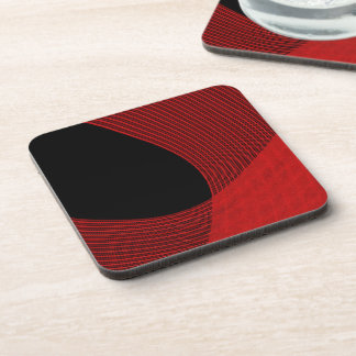 Modern Lines Red and Black Coaster