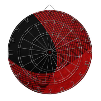 Modern Lines Red and Black Dartboard