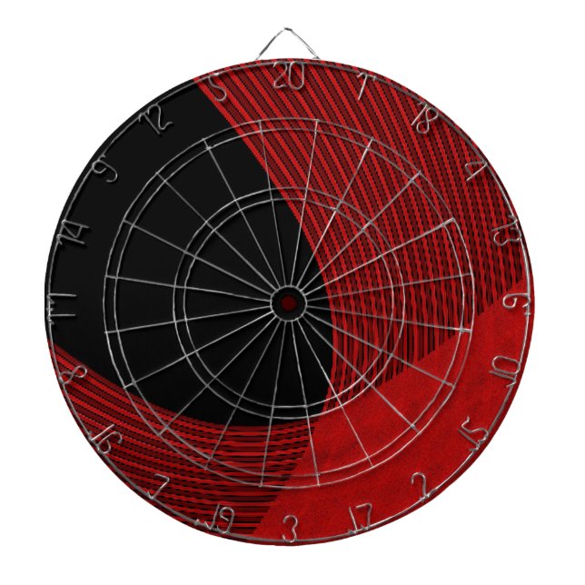 Modern Lines Red and Black Dartboard (Front)