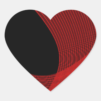 Modern Lines Red and Black Heart Sticker