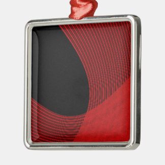 Modern Lines Red and Black Metal Tree Decoration