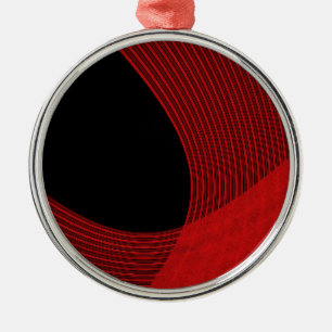 Modern Lines Red and Black Metal Tree Decoration