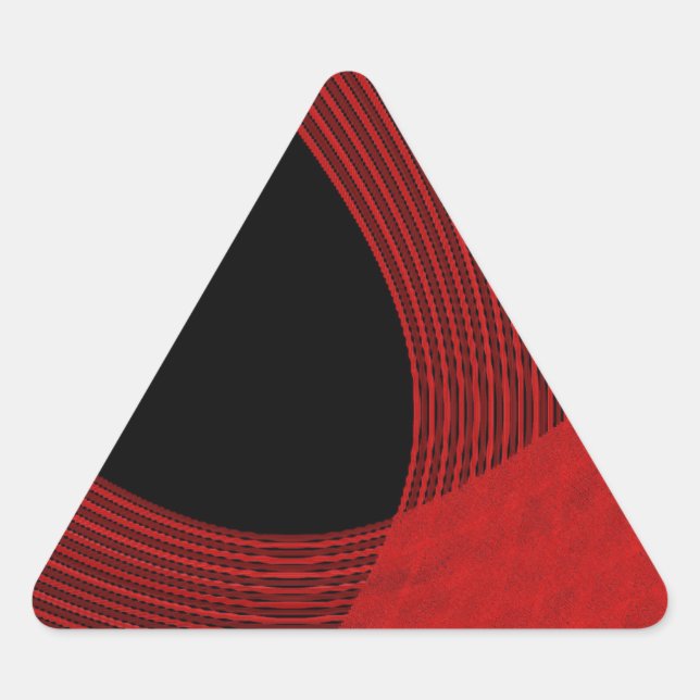 Modern Lines Red and Black Triangle Sticker (Front)