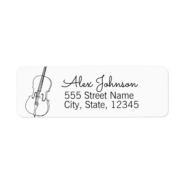 Modern Lines Violin Simple Classic Address  (Front)