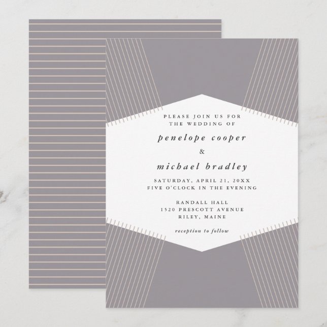 Modern Lines Wedding Invitation (Front/Back)