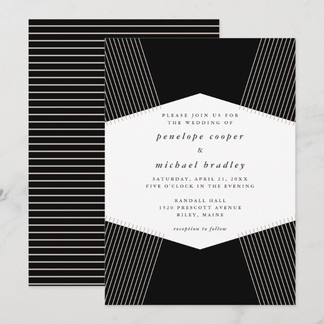 Modern Lines Wedding Invitation (Front/Back)