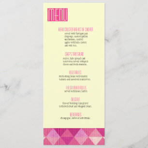 Modern Lines Wedding Menu fuschia