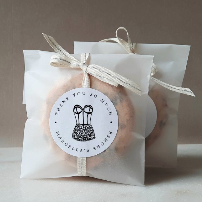 Modern Lingerie Shower Thank You Classic Round Sticker (Creator Uploaded)