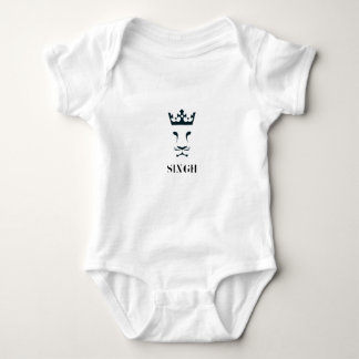 Modern Lion Graphic & Sikh Text One Piece Baby Bodysuit