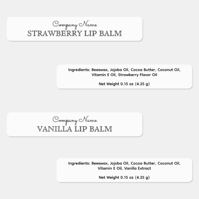 Modern Lip Balm Company Name Ingredient Custom (Group)