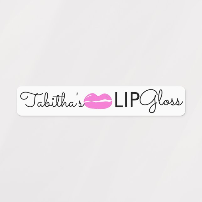 Modern Lip Gloss Pink Branding Packaging   Labels (Design 1)