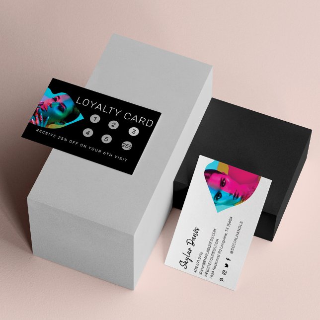 Modern Lip Photo Frame Makeup Artist Loyalty Card (Creator Uploaded)