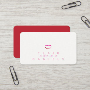 Modern Lips Beauty Logo Editable Colour Business Card
