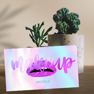 Modern Lips,Holographic -Makeup artist Business Card
