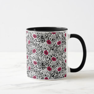 Modern Lipstick Lips B&W Pattern Mug
