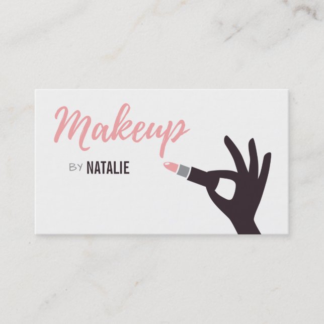 Modern Lipstick Makeup Artist Business Cards (Front)