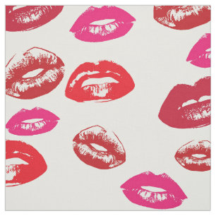 Modern Lipstick Makeup Pattern Fabric