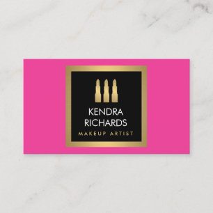 Modern Lipstick Trio Makeup Artist Business Card