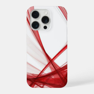 Modern Liquid Swirl Square Mustard red and white iPhone 15 Pro Case
