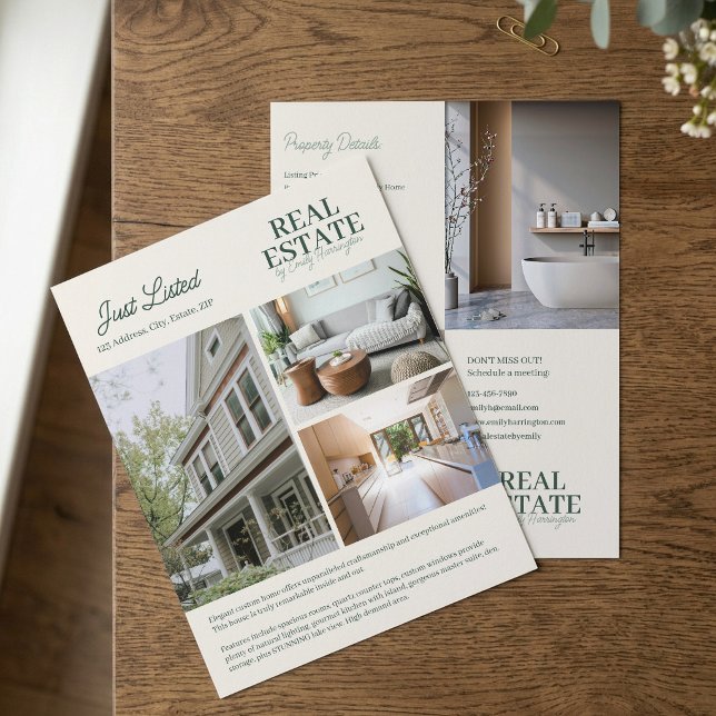 Modern Listing Green Real Estate Agent Flyer (Creator Uploaded)