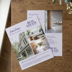 Modern Listing Lavender Real Estate Agent Flyer