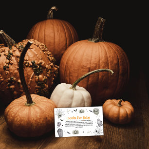 Modern Little Boo Ghost Boy Books For Baby Shower Enclosure Card