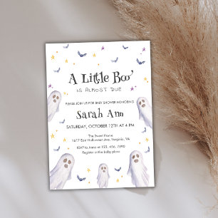 Modern Little Boo Ghost Stars Baby Shower Invitation