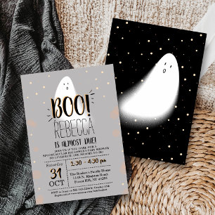 Modern Little Boo! Halloween Baby Shower Invitation