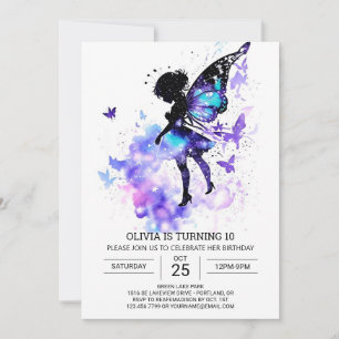 Modern Little Fairy Birthday Invitation