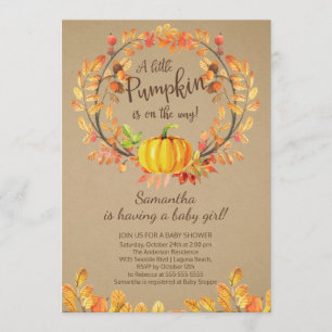 Modern Little Pumpkin Baby Shower Invitation