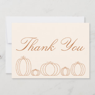 Modern Little Pumpkin Baby Shower Thank You Card