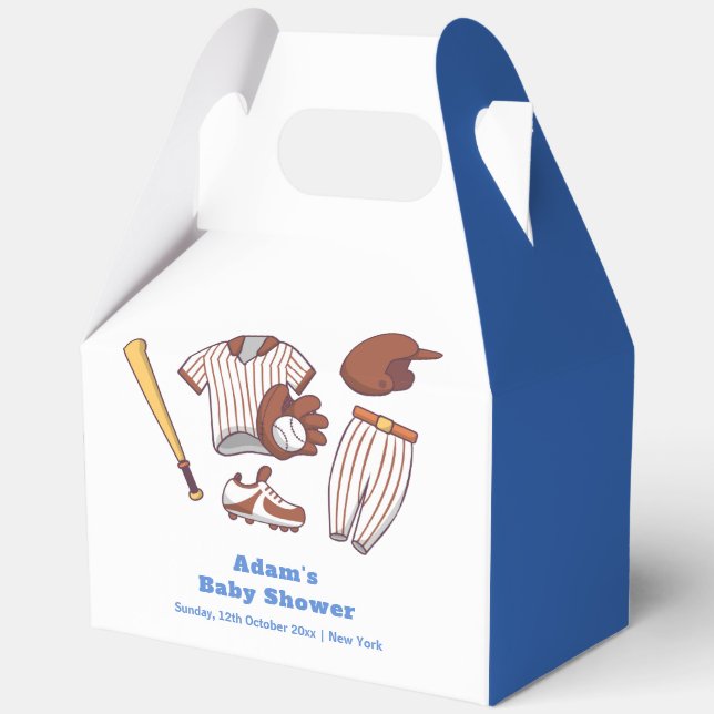 Modern Little Slugger Baseball Boy Baby Shower  Favour Box (Front)