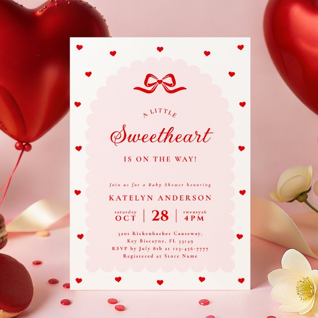 Modern Little Sweetheart Baby Shower Invitation (Creator Uploaded)