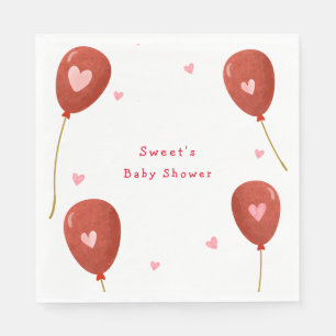 Modern Little Sweetheart Balloon Baby Shower Napkin