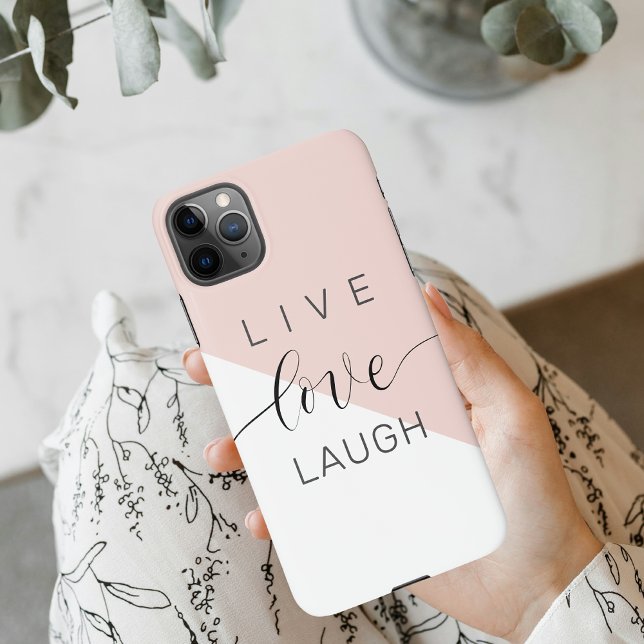 Modern Live Love Laugh Positive Motivation Quote iPhone Case (Creator Uploaded)