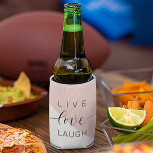 Modern Live Love Laught Positive Motivation Quote Can Cooler