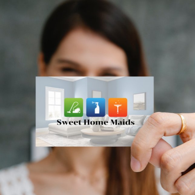 Modern Living Room | Cleaning Icons Business Card (Creator Uploaded)