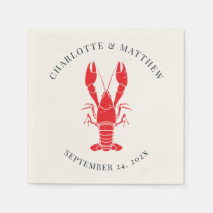 Modern Lobster Boil Beach Wedding Custom Paper Napkin
