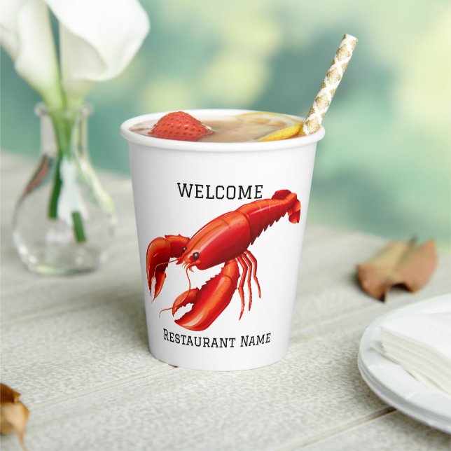 Modern lobster seafood Fresh market welcome Paper Cups (Insitu)