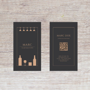 Modern Local Bar Pub Bartender Sommelier  Business Card