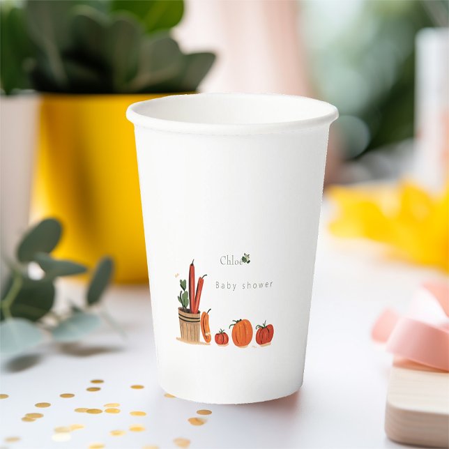 Modern locally grown baby shower  paper cups (Creator Uploaded)