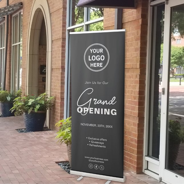 Modern Logo Black Business Opening Retractable Banner (Modern Logo Black Business Opening Retractable Banner)